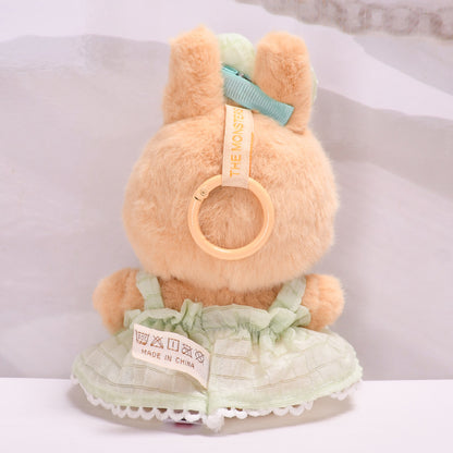 Handmade Labubu set can be paired with Labubu V1 Macaron and V2 seats, second-generation vinyl seats party seats canvas pendants checkered bows cool shoulder skirts Labubu baby clothes (excluding dolls)