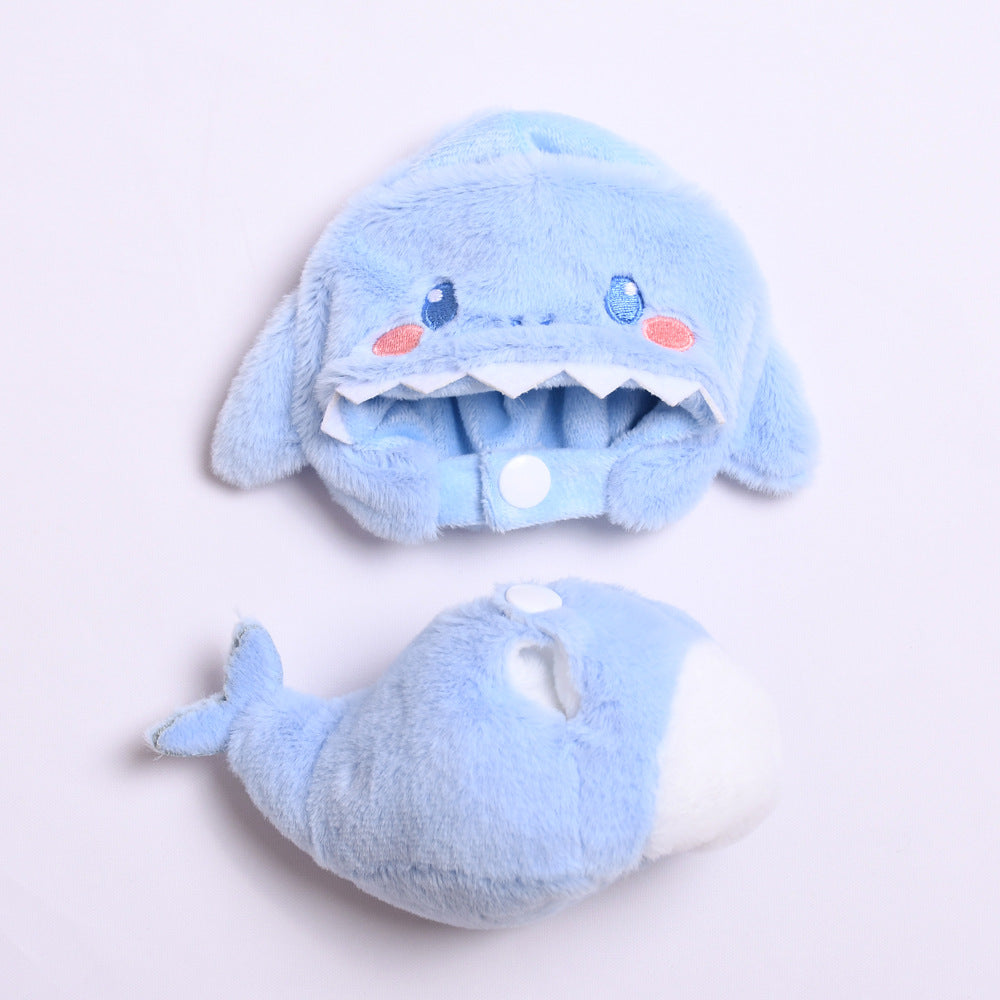 Handmade Labubu Outfit First and Second Generation Pendant Labubu Shark Cross Dressing Labubu for Baby Clothes (not including dolls)