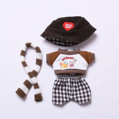 Handmade Labubu set can be paired with Labubu V1 Macaron and V2 seats including cat brown cat scarf set and Labubu doll outfit (excluding dolls)