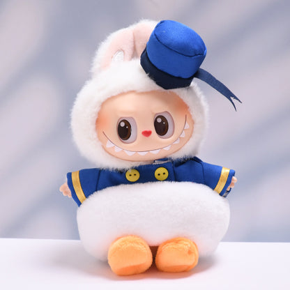 Handmade Labubu Outfit first and second generation seat seat canvas hanging clothes labubu baby clothes duck sailor clothes changing clothes (not including dolls)