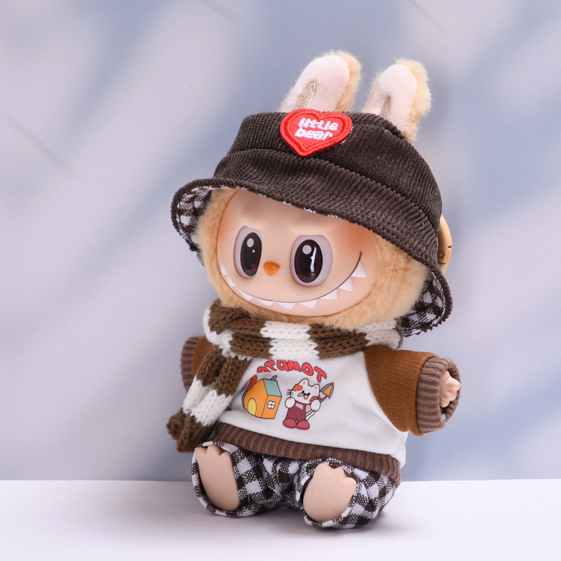 Handmade Labubu set can be paired with Labubu V1 Macaron and V2 seats including cat brown cat scarf set and Labubu doll outfit (excluding dolls)