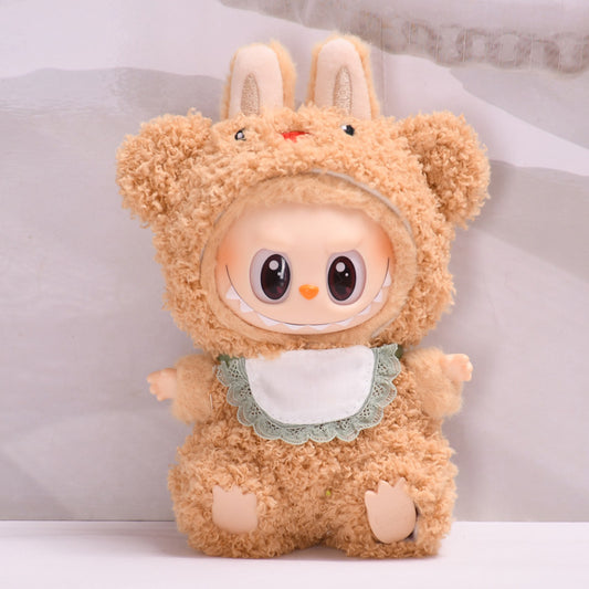 Handmade Labubu set can be paired with Labubu V1 Macaron and V2 seats with a three piece bib smiling bear set and Labubu doll outfit (excluding dolls)