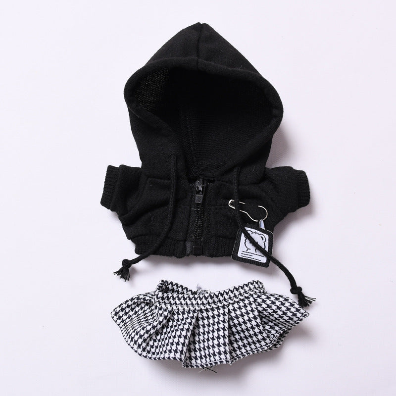 Handmade Labubu set can be paired with Labubu V1 Macaron and V2 seats Hooded hoodie cover skirt cover outer coat and vinyl LABUBU baby outfit (excluding dolls)