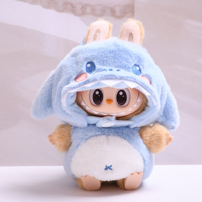 Handmade Labubu Outfit First and Second Generation Pendant Labubu Shark Cross Dressing Labubu for Baby Clothes (not including dolls)