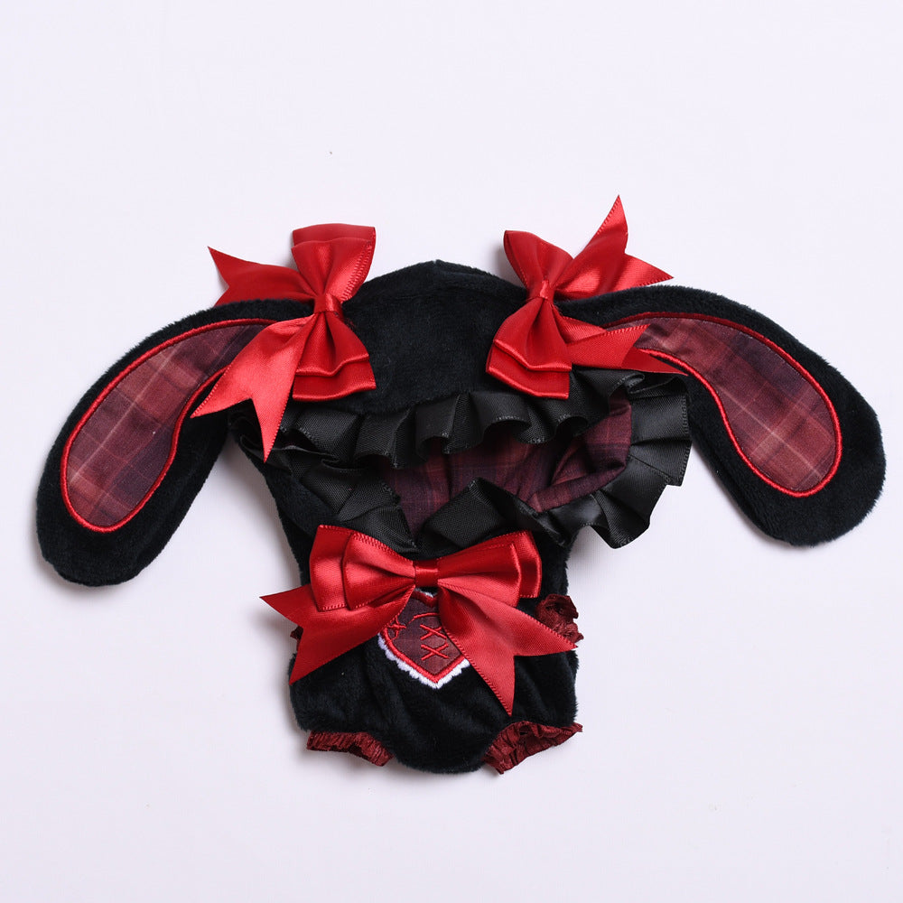 Handmade Labubu set can be paired with Labubu V1 Macaron and V2 seats blind box Labubu pendant clothes rabbit ear hooded clothes Labubu doll clothes cute (excluding dolls)