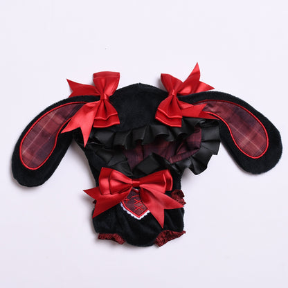 Handmade Labubu set can be paired with Labubu V1 Macaron and V2 seats blind box Labubu pendant clothes rabbit ear hooded clothes Labubu doll clothes cute (excluding dolls)