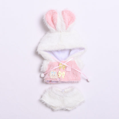 Handmade Labubu set can be paired with Labubu V1 Macaron and V2 seat rabbit ear fur set Labubu plush doll clothing replacement (excluding dolls)