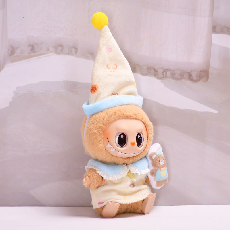 Handmade Labubu Outfit First and Second Generation Pendants Labubu Cloth Clothes Bear Pajama Set Labubu Cute Baby Clothes (not including dolls)