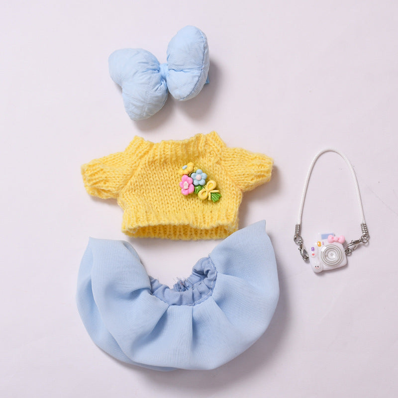 Handmade Labubu set can be paired with Labubu V1 Macaron and V2 seats featuring small floral sweaters gauze skirts bows and Labubu doll outfits (excluding dolls)