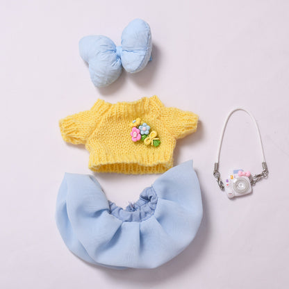 Handmade Labubu set can be paired with Labubu V1 Macaron and V2 seats featuring small floral sweaters gauze skirts bows and Labubu doll outfits (excluding dolls)