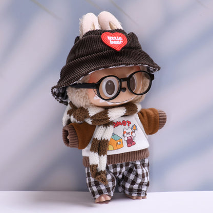Handmade Labubu set can be paired with Labubu V1 Macaron and V2 seats including cat brown cat scarf set and Labubu doll outfit (excluding dolls)