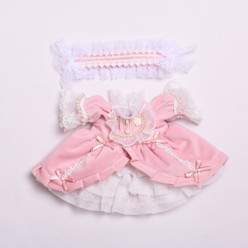 Handmade Labubu set can be paired with Labubu V1 Macaron and V2 seats large size 38cm canvas clothes loli palace dress labubu with replacement doll dresses (excluding dolls)