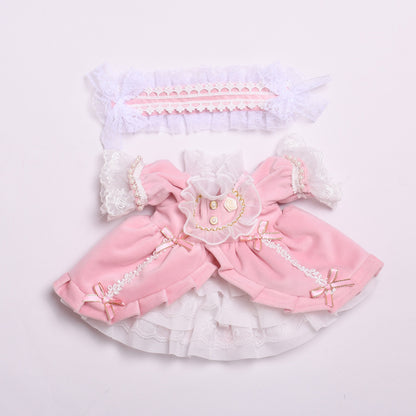 Handmade Labubu set can be paired with Labubu V1 Macaron and V2 seats large size 38cm canvas clothes loli palace dress labubu with replacement doll dresses (excluding dolls)