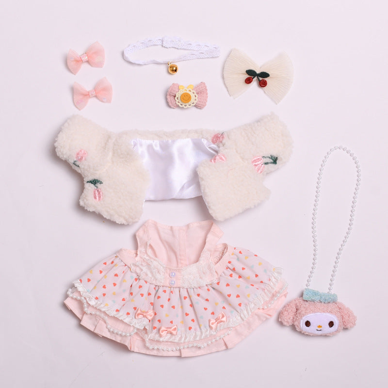 Handmade Labubu set can be paired with Labubu V1 Macaron and V2 seats 38cm plush plush plush toy clothes Spring Sakura set labubu replacement set baby clothes (excluding dolls)