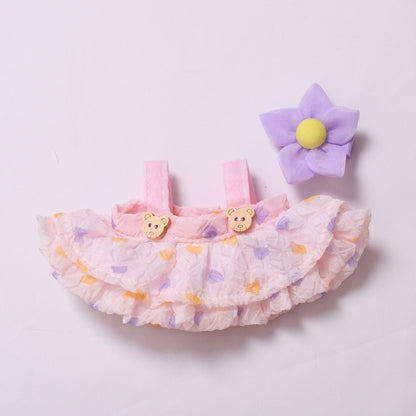 Handmade Labubu set can be paired with Labubu V1 Macaron and V2 seats and can be paired with a fluffy gauze skirt set and a lace up cloth for children's clothing (excluding dolls)