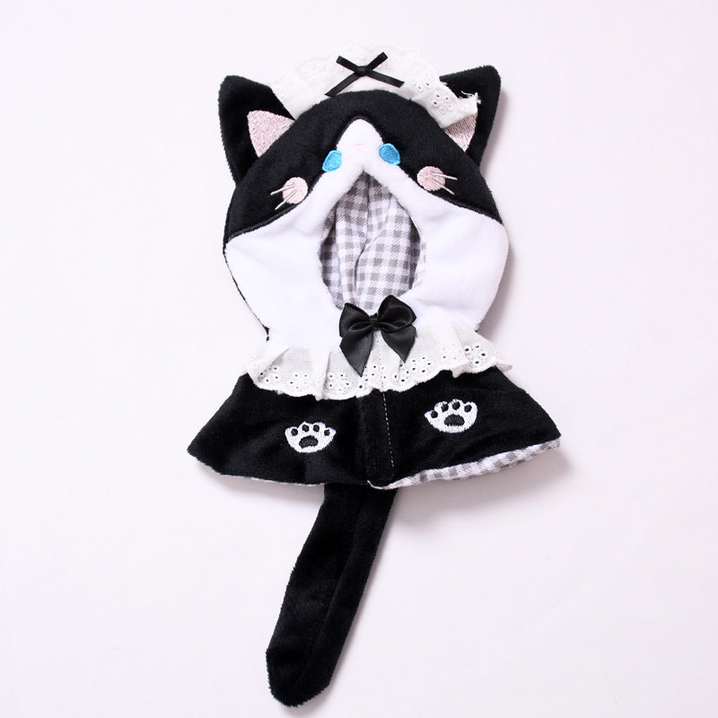 Handmade Labubu set can be paired with Labubu V1 Macaron and V2 seats featuring black cat maid cloaks and Labubu doll outfits (excluding dolls)