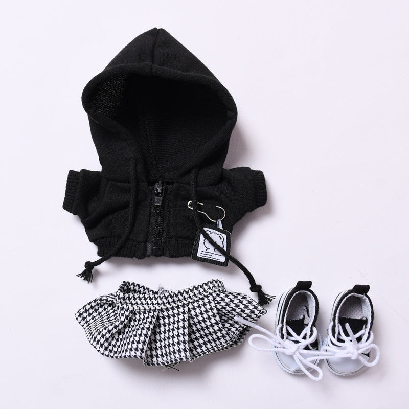 Handmade Labubu set can be paired with Labubu V1 Macaron and V2 seats Hooded hoodie cover skirt cover outer coat and vinyl LABUBU baby outfit (excluding dolls)