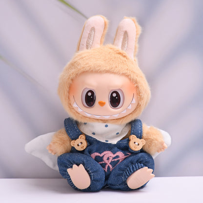 Handmade Labubu set can be paired with Labubu V1 Macaron and V2 seats with blind box pendants for parties Labubu Cupid love shoulder pants Labubu doll clothes (excluding dolls)