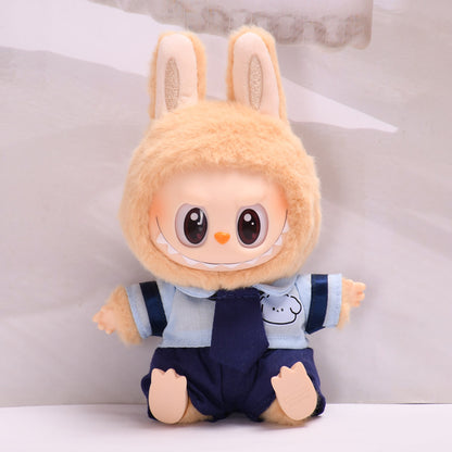 Handmade Labubu set can be paired with Labubu V1 Macaron and V2 seats for blind box seating parties Labubu pendants for couples uniforms school dresses pull fabrics and changing clothes (excluding dolls)