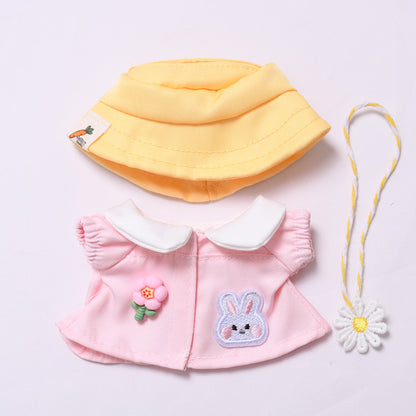 Handmade Labubu set can be paired with Labubu V1 Macaron and V2 seats Spring Pink Little Rabbit Pink Clothes Set Labubu Wa Dress Replacement (excluding dolls)