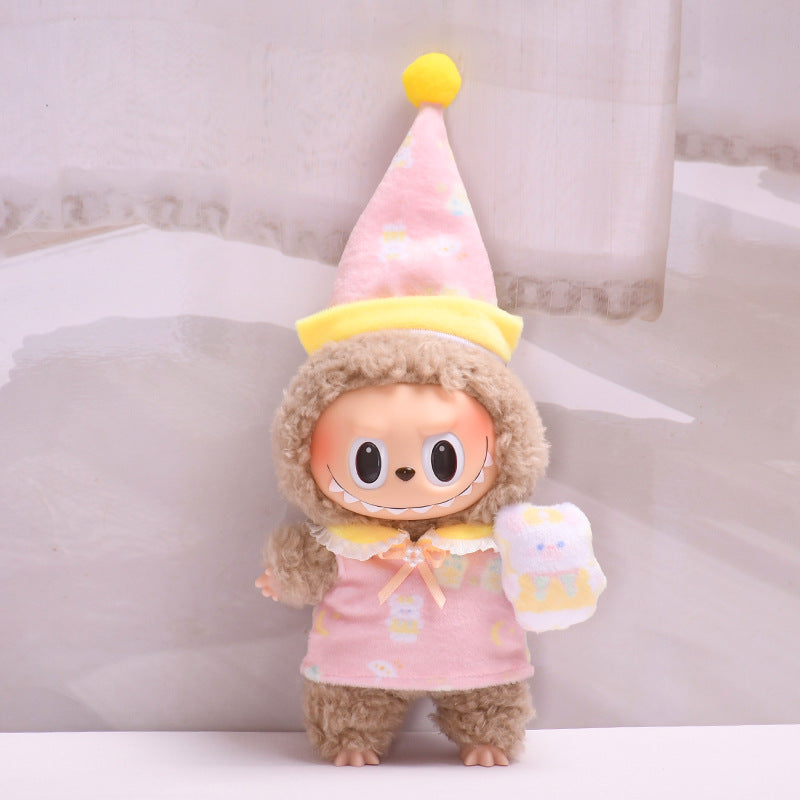 Handmade Labubu Outfit First and Second Generation Pendants Labubu Cloth Clothes Bear Pajama Set Labubu Cute Baby Clothes (not including dolls)