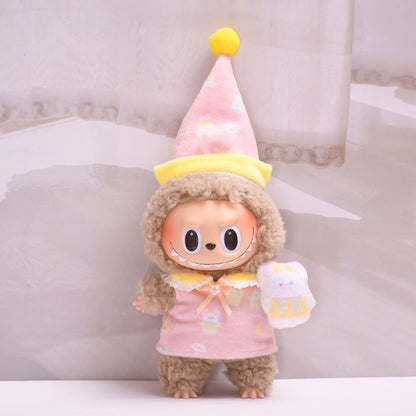 Handmade Labubu Outfit First and Second Generation Pendants Labubu Cloth Clothes Bear Pajama Set Labubu Cute Baby Clothes (not including dolls)
