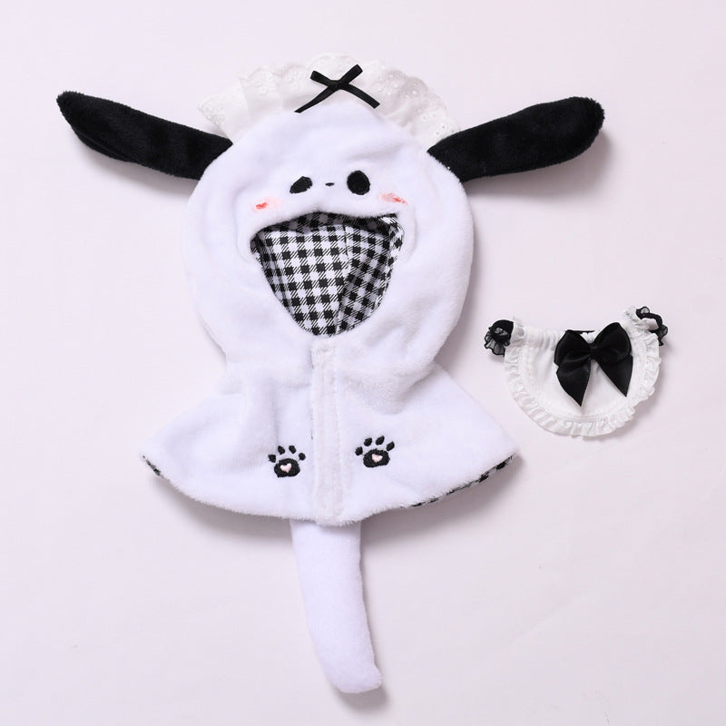 Handmade Labubu set can be paired with Labubu V1 Macaron and V2 seats with white puppy maid cape and Labubu doll outfit (excluding dolls)