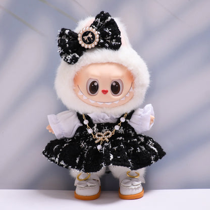 Handmade Labubu set can be paired with Labubu V1 Macaron and V2 seats with a small fragrant skirt bow set and white princess shoes (excluding dolls)