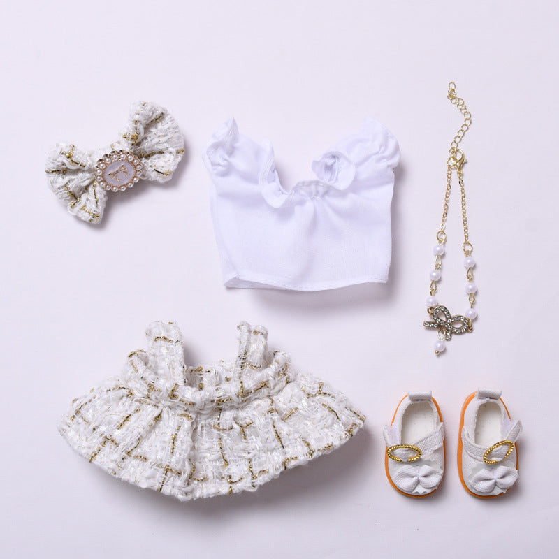 Handmade Labubu set can be paired with Labubu V1 Macaron and V2 seats with a small fragrant skirt bow set and white princess shoes (excluding dolls)