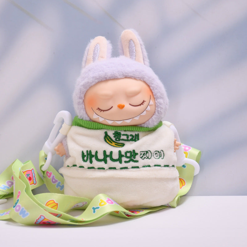 Handmade Labubu set can be paired with Labubu V1 Macaron and V2 seats banana crossbody bag and cloth replacement set for baby clothes (excluding dolls)