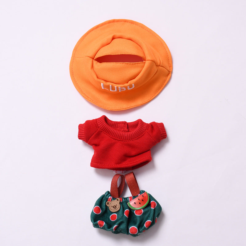 Handmade Labubu set can be paired with Labubu V1 Macaron and V2 seats yellow hats watermelon overalls ragdoll outfits (excluding dolls)