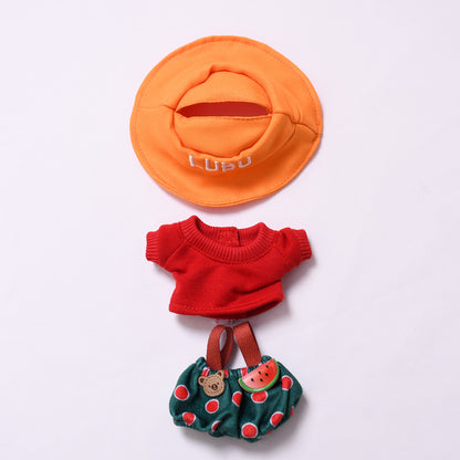 Handmade Labubu set can be paired with Labubu V1 Macaron and V2 seats yellow hats watermelon overalls ragdoll outfits (excluding dolls)