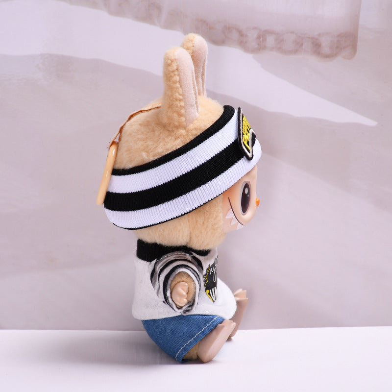 Handmade Labubu set can be paired with Labubu V1 Macaron and V2 seat sports trend shirt set vinyl LABUBU baby clothing replacement (excluding dolls)