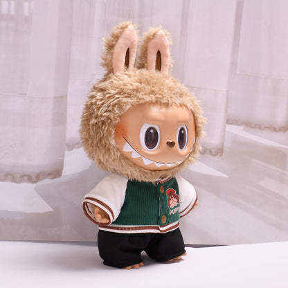 Handmade Labubu set can be paired with Labubu V1 Macaron and V2 seats 38cm plush plush plush toy clothes casual baseball suit set labubu replacement hat (excluding dolls)