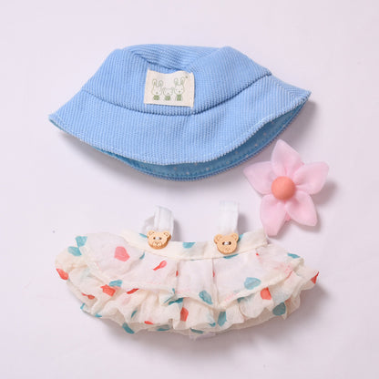 Handmade Labubu set can be paired with Labubu V1 Macaron and V2 seats with a fluffy gauze skirt and hat set and a rag cloth dressing for children (excluding dolls)