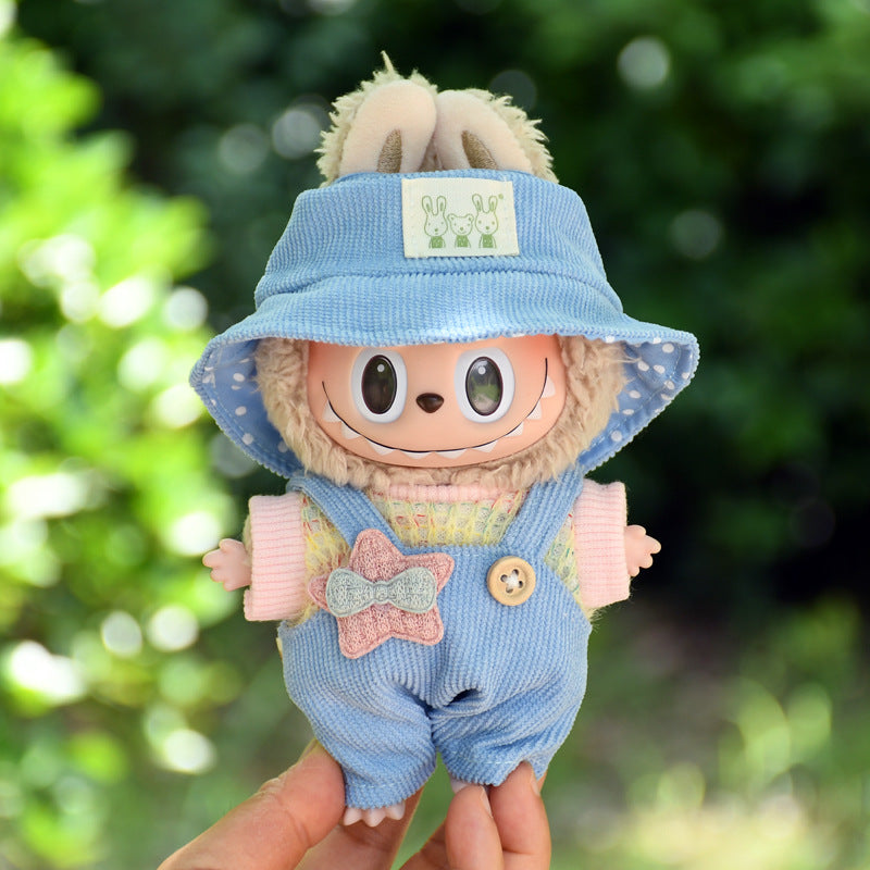 Handmade Labubu set can be paired with Labubu V1 Macaron and V2 seats star overalls sweaters hats 17cm keychains vinyl dolls, and baby clothes (excluding dolls)&nbsp;