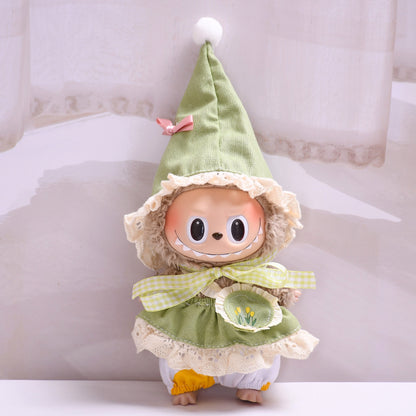 Handmade Labubu set can be paired with Labubu V1 Macaron and V2 seats forest elf set vinyl Labubu doll outfit (excluding dolls)