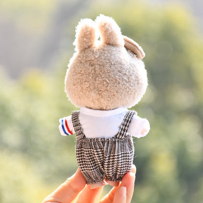 Handmade Labubu set can be paired with Labubu V1 Macaron and V2 seat hangers canvas clothes casual shoulder straps pants tie shirts blind boxes vinyl dolls baby clothes (excluding dolls)