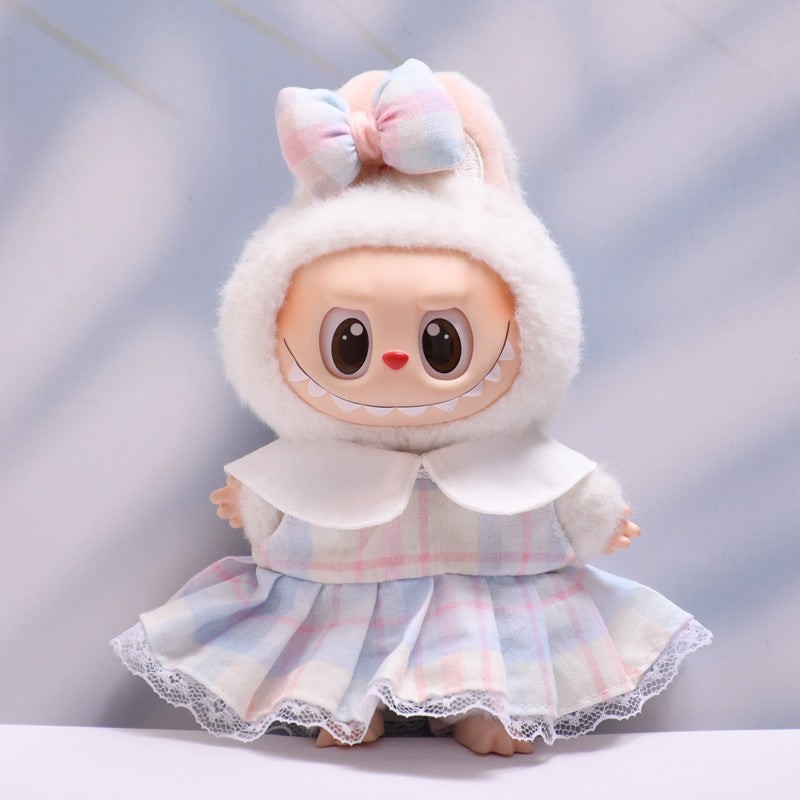 Handmade Labubu set can be paired with Labubu V1 Macaron and V2 seats for candy colored dresses and headwear sets (excluding dolls)