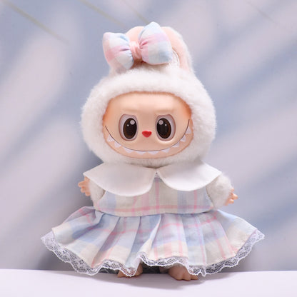 Handmade Labubu set can be paired with Labubu V1 Macaron and V2 seats for candy colored dresses and headwear sets (excluding dolls)