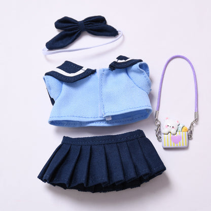 Handmade Labubu set can be paired with Labubu V1 Macaron and V2 seats blue sailor JK skirt set Labubu doll outfit (excluding dolls)