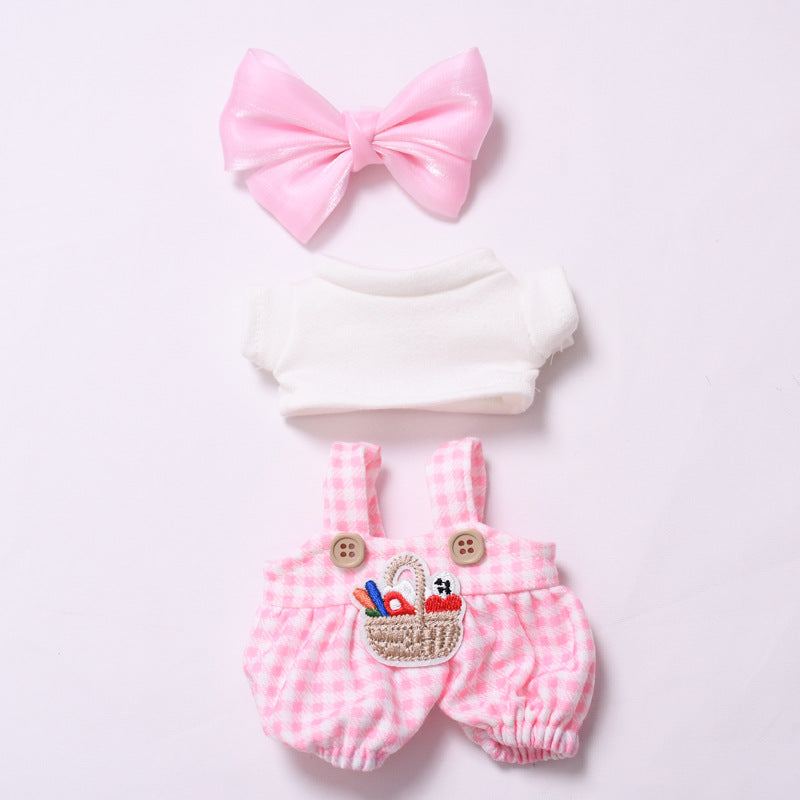 Handmade Labubu Outfit, first, second, and third generation pendants, Labubu clothes, checkered overalls, butterfly bows, Labubu dolls, clothing accessories (not including dolls)