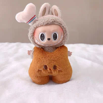 Handmade Labubu set can be paired with Labubu V1 Macaron and V2 seats with 17cm canvas pendant to replace clothes Cute chicken leg two-piece set for baby clothes Labubu doll cute (excluding dolls)