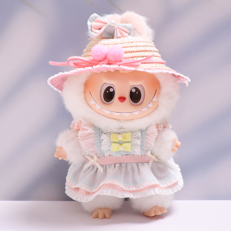 Handmade Labubu set can be paired with Labubu V1 Macaron and V2 seat blind boxes Labubu pendant doll clothes maid princess dress set and cloth replacement (excluding dolls)