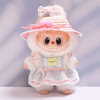 Handmade Labubu set can be paired with Labubu V1 Macaron and V2 seat blind boxes Labubu pendant doll clothes maid princess dress set and cloth replacement (excluding dolls)