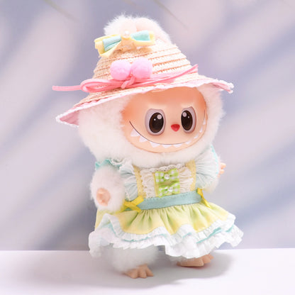 Handmade Labubu set can be paired with Labubu V1 Macaron and V2 seat blind boxes Labubu pendant doll clothes maid princess dress set and cloth replacement (excluding dolls)