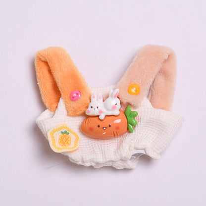 Handmade Labubu set can be paired with Labubu V1 Macaron and V2 seats second-generation blind box pendant, Labubu fabric sitting party series clothes fruit carrot overalls cute baby clothes (excluding dolls)