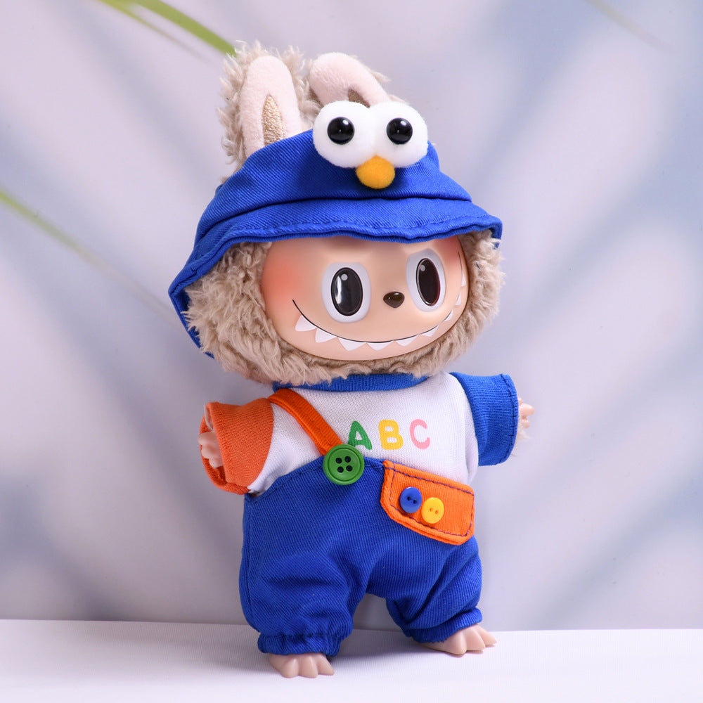 Handmade Labubu Outfit First and Second Generation Labubu Cloth Pendant Big Eyes Sesame Bird Strap Pants Set Vinyl Labubu Baby Clothes (not including dolls)