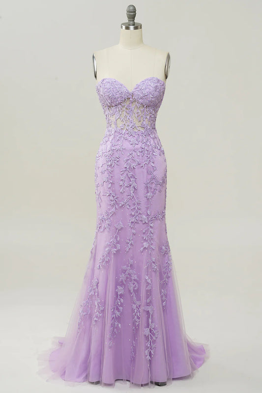 AerbaDress  Sweetheart Neck Mermaid Prom Dress With Appliques
