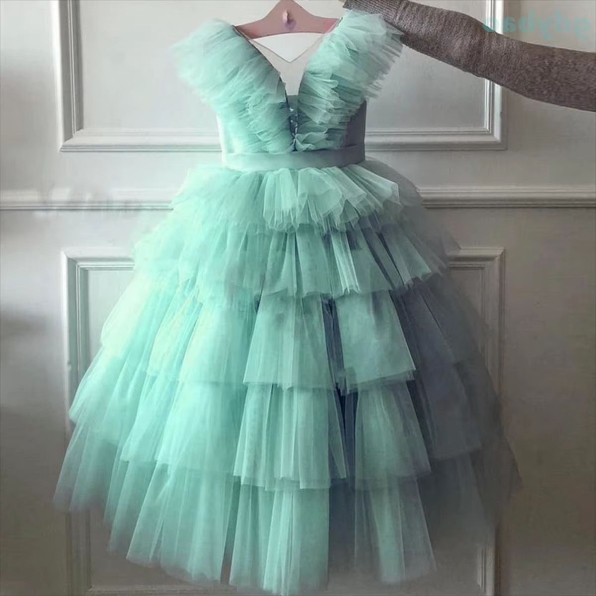 AERBA DRESS Wedding Flower Girl Dress Tulle Princess Party Baby Dress First Birthday Gowns Photo Shoot Dress